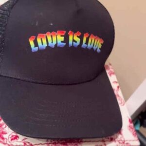 Pride Hat Love is Love trucker cap